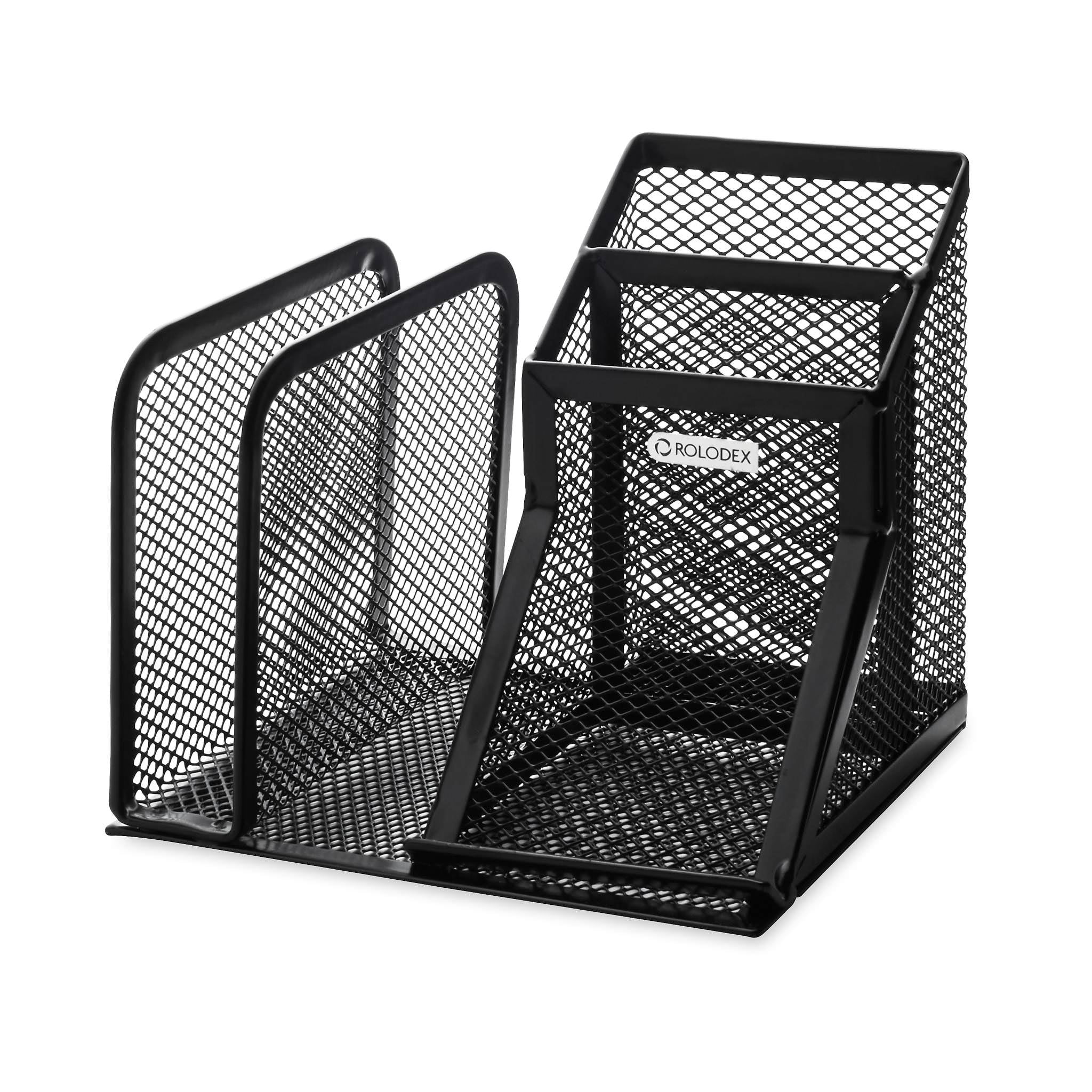 Rolodex Desk Director Organizer Mesh Metal Black Com