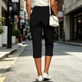 thumbnail image 5 of Fashion Yoga Pants for Women Stretch Pants Mid Straight Leg Cropped Trousers With Pockets Split Hem Casual Work Dress Pants M, 5 of 9