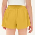 thumbnail image 6 of CYRBOKO Girls Athletic Shorts, Casual Drawstring Holiday Elastic Waist Summer Bottoms Yellow Size 14-15 T, 6 of 9