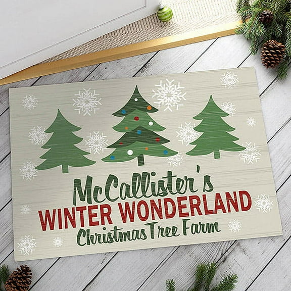 Personalized Winter Wonderland Outdoor Doormat