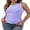 Purple, variant on Women's Summer High Neck Sleeveless Ribbed Knit Slim Top Tank Top