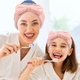 thumbnail image 4 of Mujeres Nudo Bandas para el cabello Elástico Spa Facial Diadema Lavado de cara Diademas para yoga Deportes Ducha 2 piezas TUNC Sencillez, 4 of 5