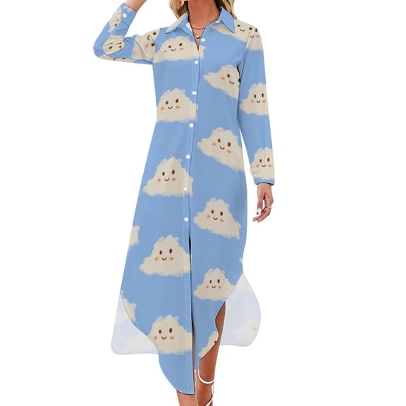 The Cute Cloud. Long Sleeved Shirt Dress women's dresses luxury clothes