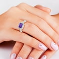 thumbnail image 6 of SZUL Women's 2 1/2 Carat TW Emerald Cut Amethyst Diamond Ring in 10K White Gold, 6 of 6