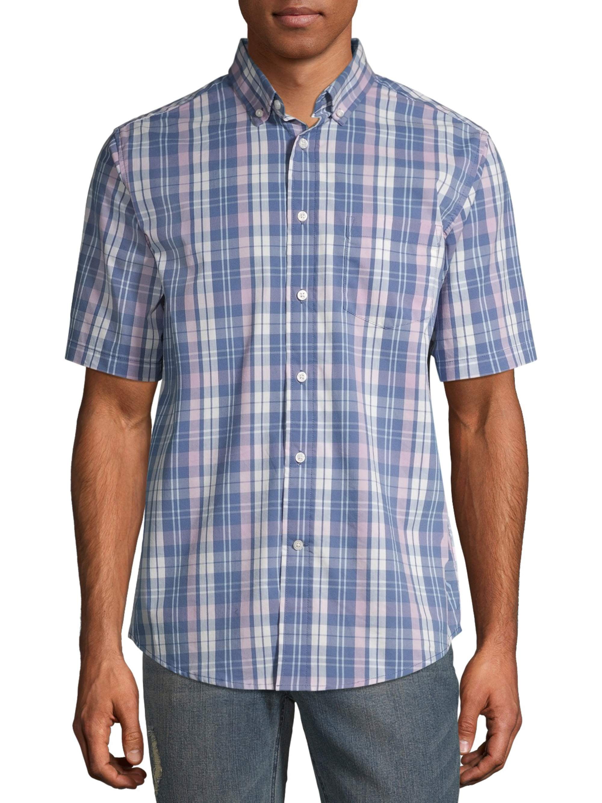 George Men's and Big Men's Plaid Poplin Short Sleeve Shirt – BrickSeek