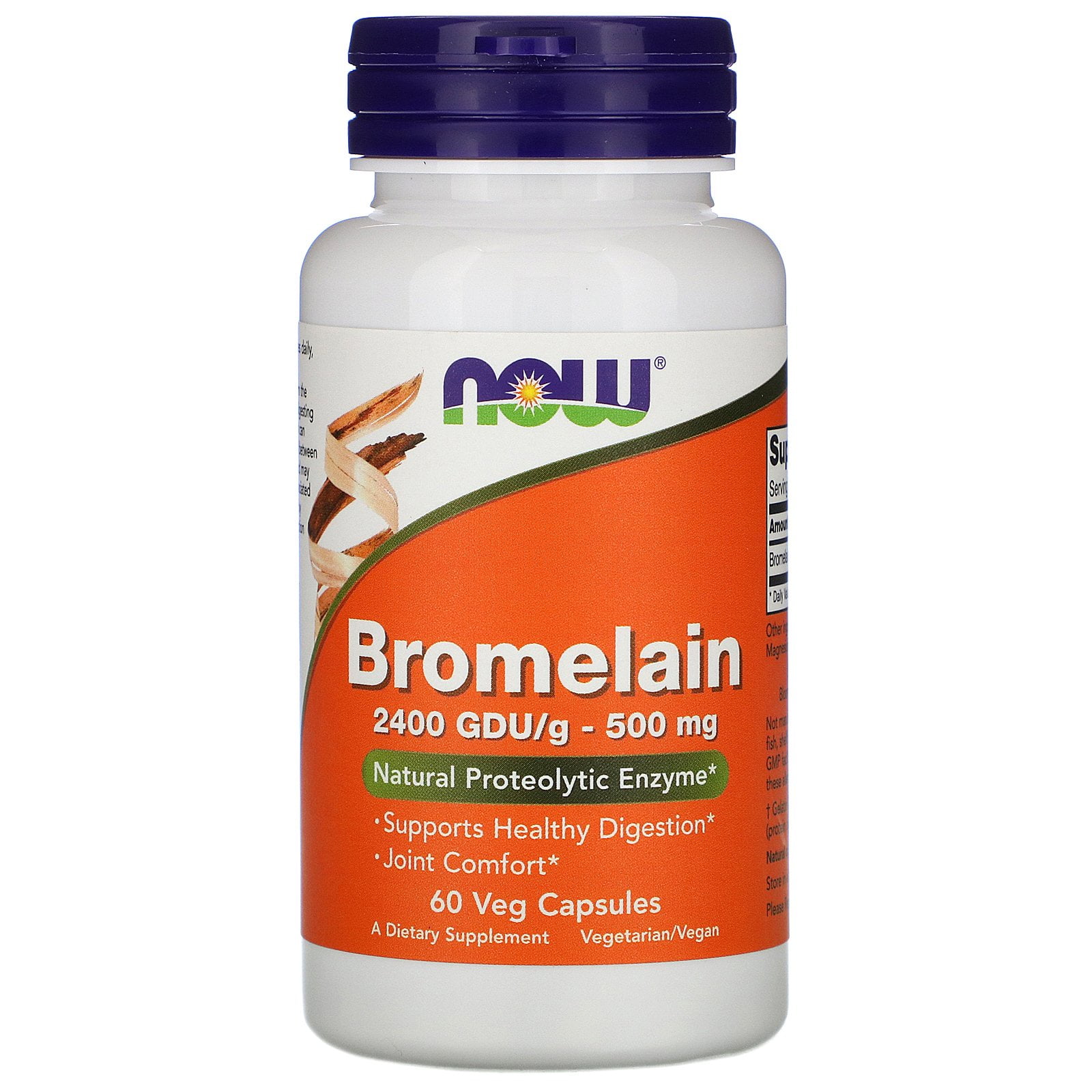 Bromelain, 500 mg, 60 Veg Capsules, NOW Foods