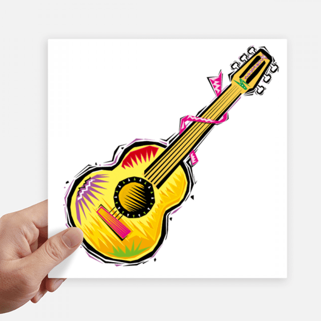 Autocollants Guitare Instrument Élément Mexicain Illustration Étiquettes Murales Image Ordinateur Portable Autocollant Auto-Adhésif