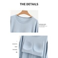 thumbnail image 5 of ZDNIXIAN Women Round Neck Long Sleeve Basic Top ,Soft Stretchy Slim Fit Solid Layering T-Shirt, Casual Crew Neck Base Layer Blouse, Lightweight Breathable Long Sleeve Undershirt, 5 of 8