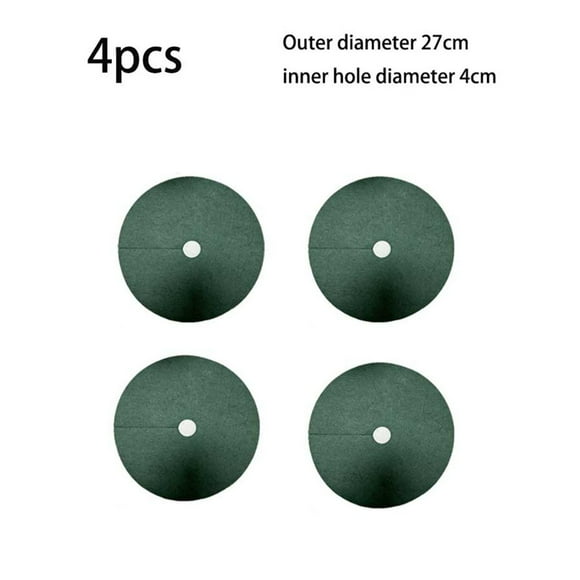 Shrub & Tree Mulch Ring Mats 4Pcs Non Woven Fabric Dark Green Diameter 15 82Cm 1 - Does Not Contain Composite Wood 27Cm