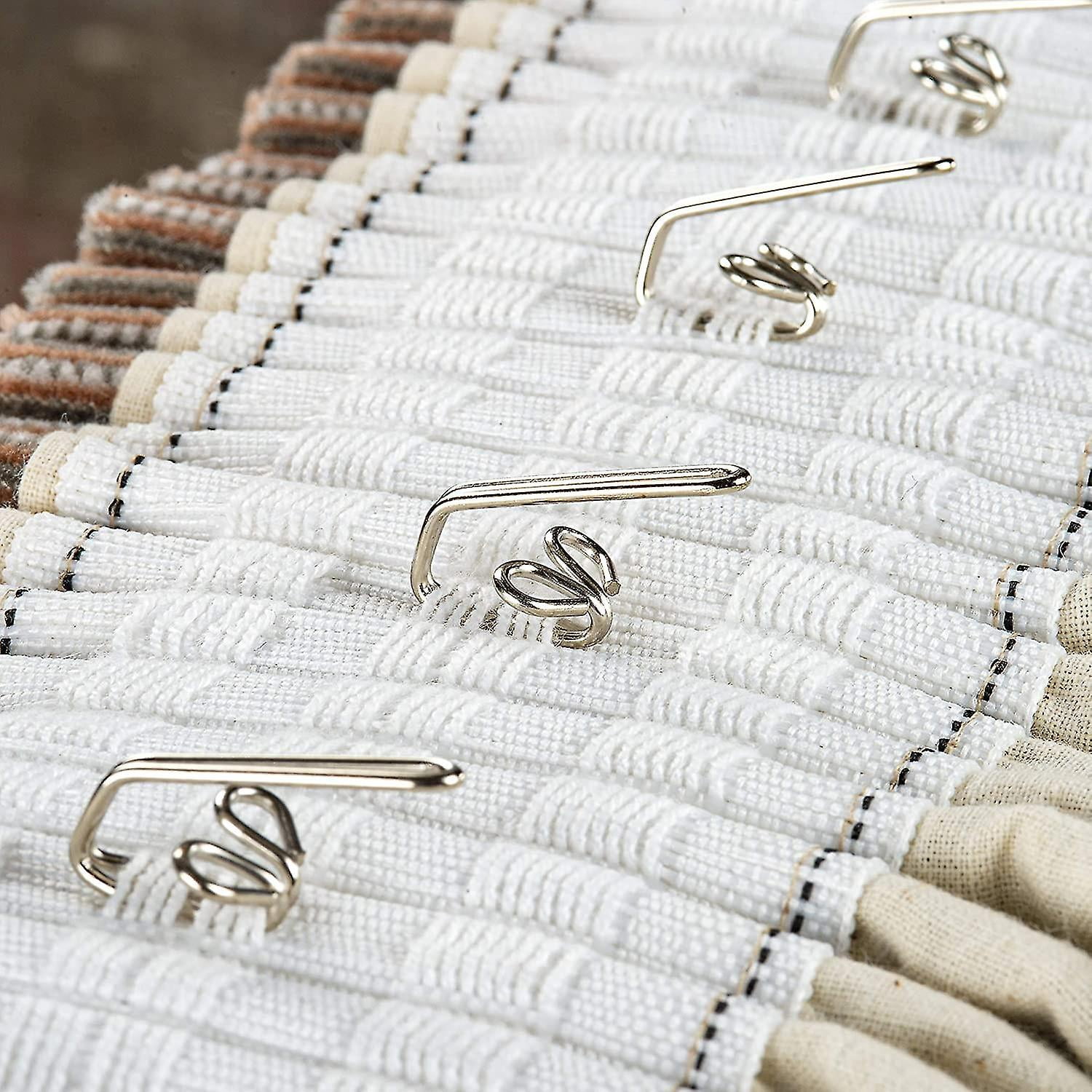 Crochets à Rideaux Métalliques Argentés – Lot De 100, Robustes, Pour Tringles Standard, Facile à Installer