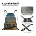 thumbnail image 4 of Xecao Deserted Classic Car Landscape Pattern Sports Drawstring Backpack - String Swim Gym Bag with Wet Proof Pocket for Women&Men-Small, 4 of 6