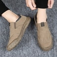thumbnail image 2 of Mens Slip On Coffee Casual Shoes for Men PU Faux Leather Lightweight Non Slip Breathable Walking Work Sneakers Comfortable Loafers,Size 6.5, 2 of 9