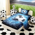 thumbnail image 2 of Erosebridal Water Lightning Soccer Twin Sheet Sets, Sport Bedding for Men and Boys, 3 Pieces, 1 Flat Sheet, 1 Fitted Sheet and 1 Pillowcase, 2 of 6