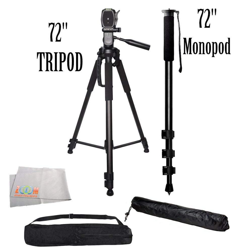 Professional Dual Handle Aluminum 67 Tripod for Canon VIXIA HF R52 Bubble Level