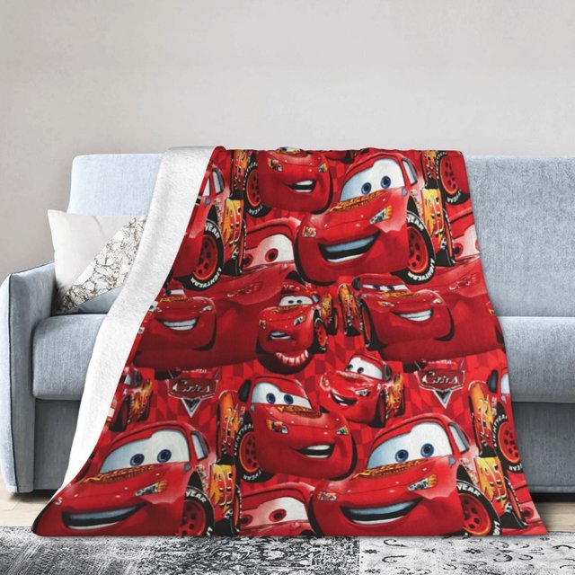 Mantas de felpa de Lightning McQueen para viajes, dormitorio, sala de estar, sofá, oficina