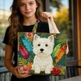 thumbnail image 5 of Vintage Quilted Tote Bag Women Lightweight Travel Bag Purse Cotton Shoulder Tote Bag-Dog, 5 of 7