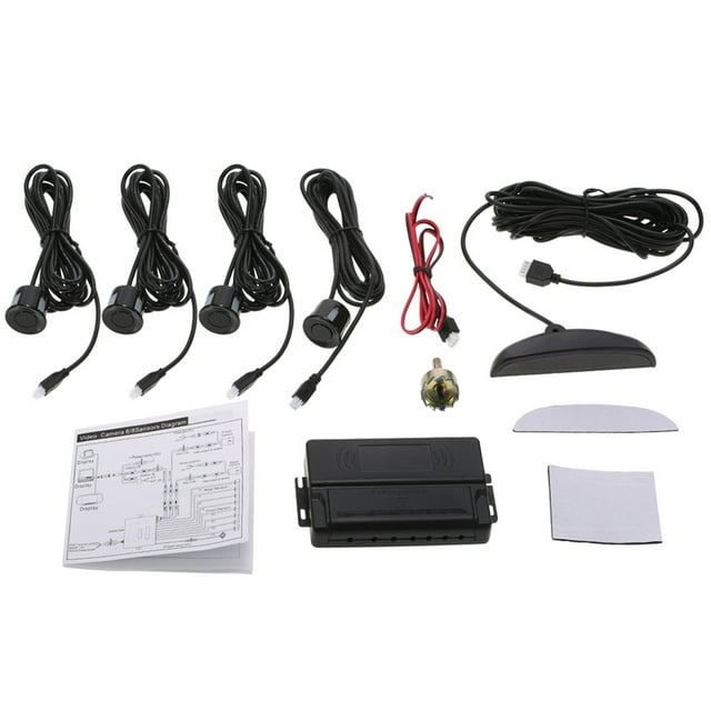 Amdohai Car Auto Kit de Radar de Stationnement à 4 Capteurs Système de Radar de Recul de Voiture Système de Radar de Stationnement de Recul de Voiture avec Affichage Numérique LED