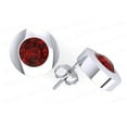 thumbnail image 1 of 1.50CT Round Cut Red Ruby Stud Earrings Solid 14k White Gold Bezel Push Back AAA Quality, 1 of 1