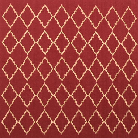 Ahgly Company Indoor Square Trellis Brown Modern Area Rugs, 6' Square