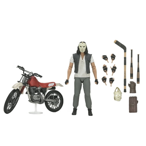 NECA Teenage Mutant Ninja Turtles (1990): Casey Jones on Bike Action Figure with Interchangeable Hands and Dirt Bike (7") [WM EXCLUSIVE]