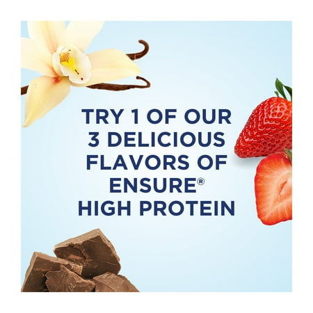Ensure High Protein Nutrition Shake, Strawberry, 8 fl oz, 24 Count