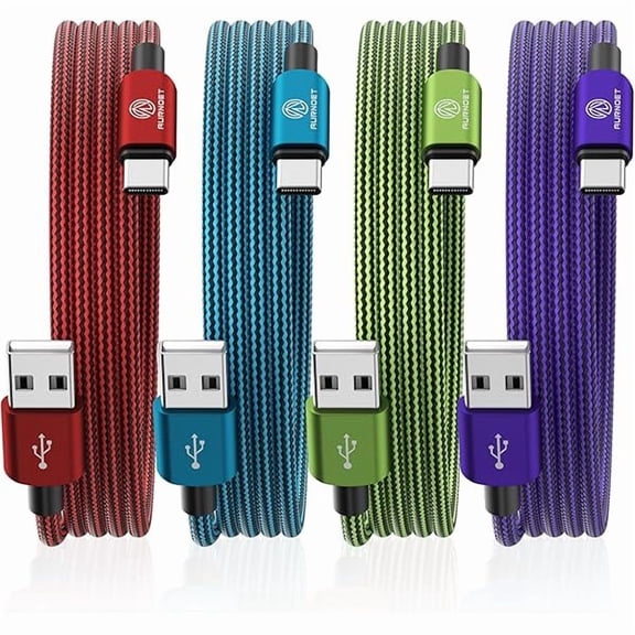 can Type C Charger 10FT 4-Pack Type C Charger Fast Charging Nylon Braided USB C Cable for Samsung Galaxy S21 S20 S10 Plus Note 10 LG Google Pixel Moto
