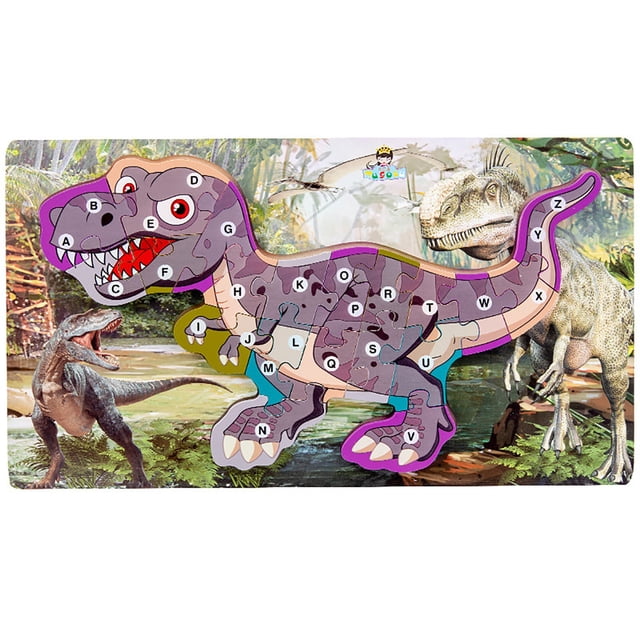 Friday Deals! Estinks Stacking Blocks,Wooden Dinosaurs Puzzles Puzzles for Toddlers Animals Puzzles for Kids,