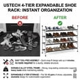 thumbnail image 6 of USTECH 4-Tier Expandable Shoe Rack, Adjustable & Stackable Metal Shoe Organizer for Closet, Entryway, or Bedroom – Holds 12–16 Pairs, 6 of 8