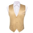 thumbnail image 1 of Barry Wang-Chaleco de seda para hombre, 30 colores, liso, negro, azul, verde, rojo, Pik Gold Champain, chaleco ajustado de satén morado, Tops para hombre, 1 of 5