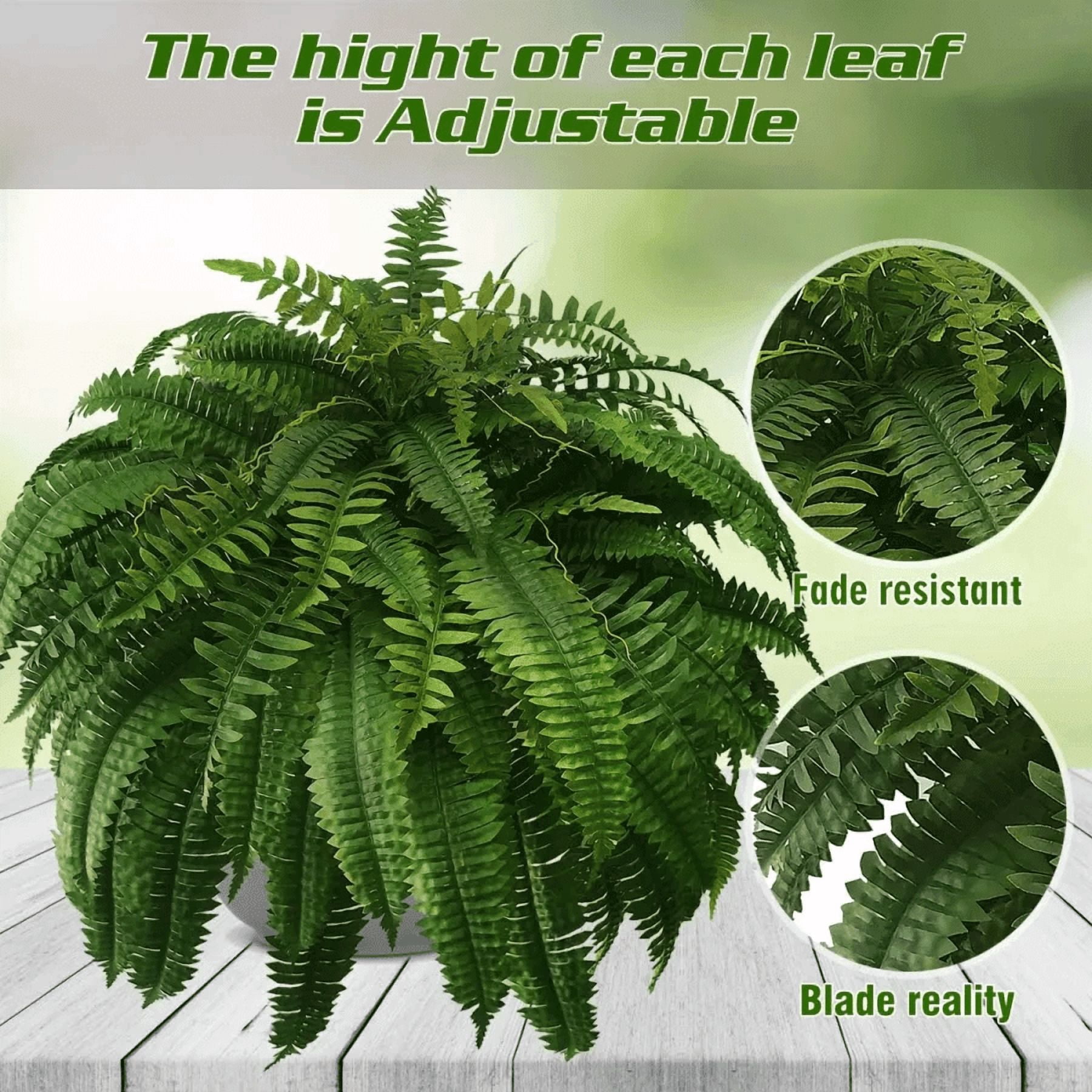 2025 Realistic Artificial Fern Plant, 60-Branch Fake Indoor/Outdoor Greenery, Low-Maintenance Floor Potted Decor for Living Room/Garden, Lifelike Faux Fern