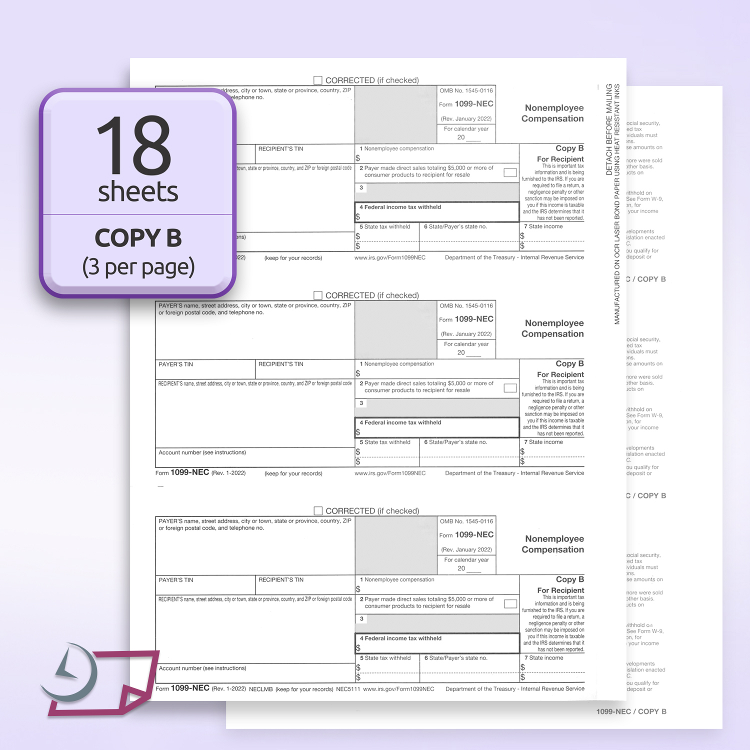 2024 W2 Tax Form Kit - 25 Employee Pack (4-Part Laser Forms For QuickBooks)