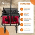 thumbnail image 2 of Seina Collapsible Steel Frame Utility Wagon Outdoor Garden Cart, Red, 2 of 9