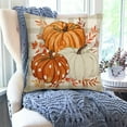 thumbnail image 4 of Thanksgiving Linen Pillow Cover Fall Home Decor Sofa Cushion Case Holiday Decorations Gift - Hidden Zipper Machine Washable(A), 4 of 6