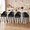 Black*4, variant on StnTalk Bar Stools Set of 2, White & Dark Gray PU Leather Counter Height Chairs, Modern Splicing Kitchen Stools with Gold Footrest & Metal Legs for Kitchen Island
