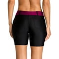 thumbnail image 4 of Womens Swim Shorts High Waist Swimsuits Shorts Swim Short with Pockets Color Block, 4 of 7