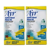 2 Pack - Ayr Saline Nasal Rinse Kit Soothing Sinus Wash, 50 Count Saline Nasal Rinse Mixture Packets Plus Applicator Bottle