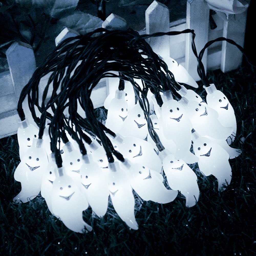 Solar Powered Outdoor Halloween Ghost String Lights 213ft 30 Leds 8 Modes For Indoor Parties 7362