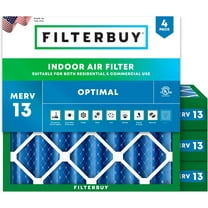 Filterbuy 15x15x4 MERV 13 Health Defense, Pleated HVAC AC Furnace Air Filters (4-Pack)