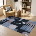 thumbnail image 4 of MICGEEK 3x5 Washable Area Rugs for Living Room, Modern Geometric Printed Rug, Vacuum-Friendly, Non Slip Indoor Rug for Bedroom Dining Room Home Decor Carpet, Charcoal Blue, 4 of 12