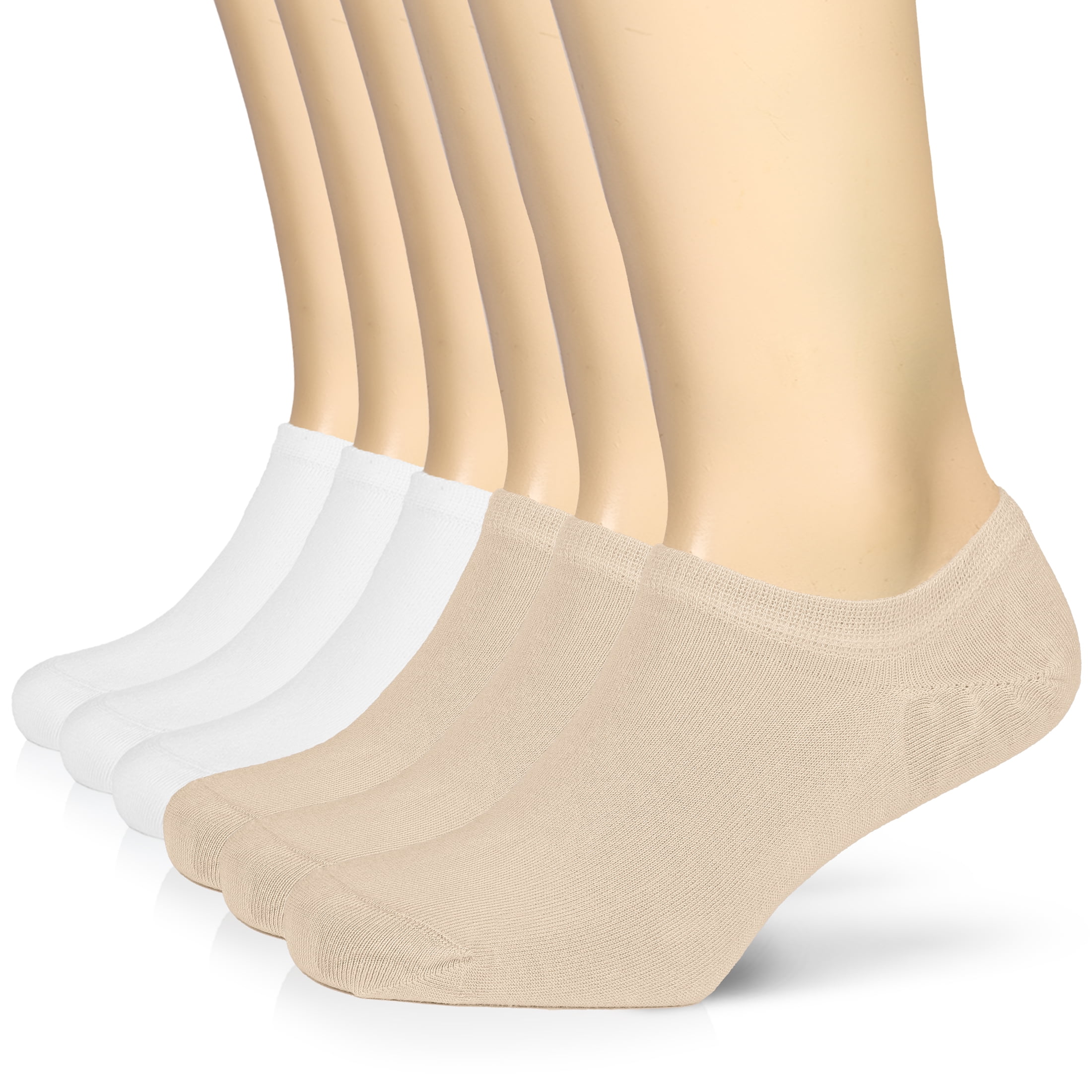 HUGH UGOLI Men Bamboo No Show Socks Non Slip Invisible Liner Socks