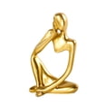 thumbnail image 1 of Estatua de pensador, decoración dorada, escultura de arte abstracto, figuras coleccionables de resina dorada para el hogar, sala de estar, oficina (derecha, dorado), 1 of 5
