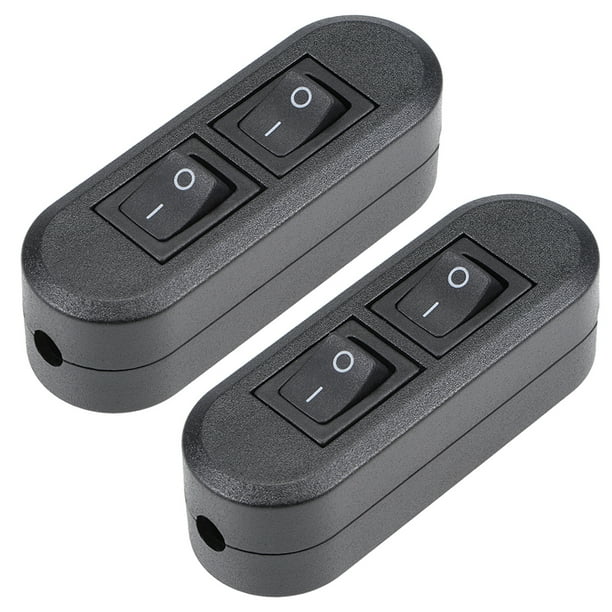 Inline Cord Switch AC 250V 6A Duplex On Off FeedThrough Rocker Switch