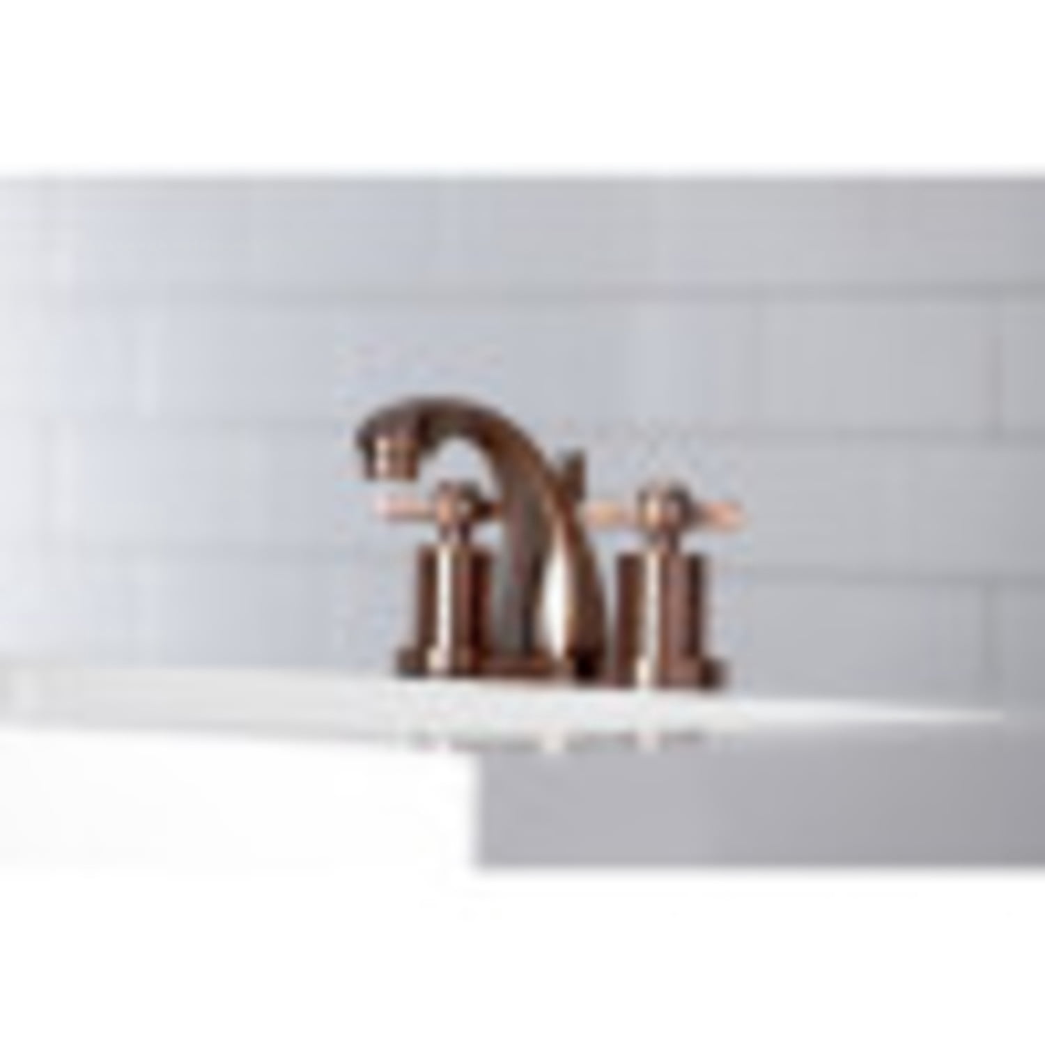 Kingston Brass KS494ZXAC Millennium 8 in. Widespread Bathroom Faucet, Antique Copper