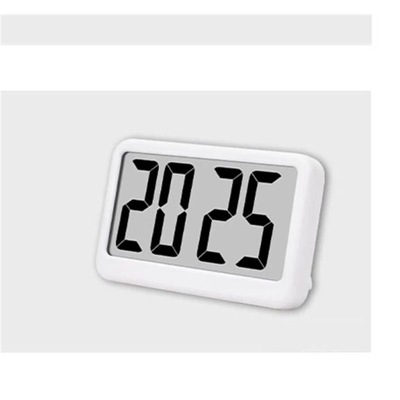 LED minimalist ultra-thin clock, mini digital large screen display device, student alarm clock, desktop bedroom clock(white)