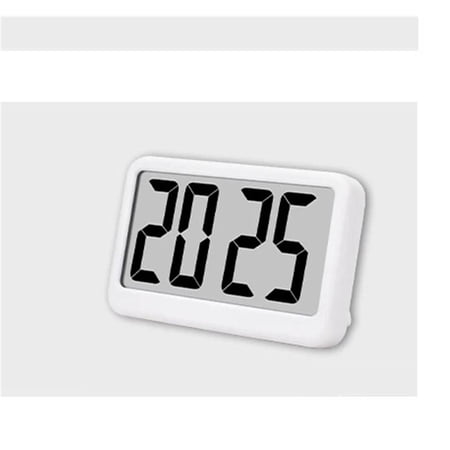 LED minimalist ultra-thin clock, mini digital large screen display device, student alarm clock, desktop bedroom clock(white)