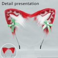thumbnail image 3 of Diadema hecha a mano de piel sintética estilo fresa con orejas de lobo y zorro, accesorios para disfraces de fiesta de Navidad y Halloween, 3 of 4