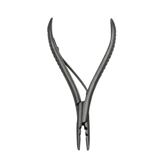 Pinces d'Extension de Cheveux en Acier Inoxydable Argenté avec 2 Trous Outil d'Extension de Cheveux Multifonctionnel pour Enlever les Cheveux Boucle Micro Anneau