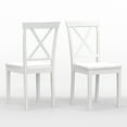 thumbnail image 5 of 3-PC - 48" Wood Dining Table in White/Natural + White X-Back Dining Chairs Dining Set, 5 of 10
