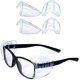 thumbnail image 1 of 2 pares de protectores laterales de seguridad antideslizantes transparentes para gafas (2 orificios grandes para adaptarse a patillas de 12 mm de ancho), protectores laterales de seguridad para gafas, 1 of 5