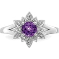 thumbnail image 5 of Sterling Silver Rhodium-Plated Diamond & Amethyst Ring (Size 6) Made In China qr4533am-6, 5 of 5